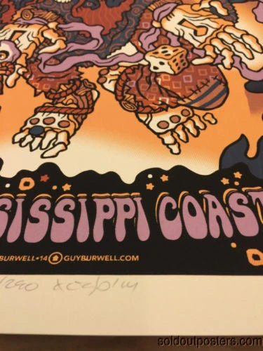 Gig Posters Widespread Panic 2014 Guy Burwell Poster Print Mississippi Coast Coliseum Biloxi 9 Gig Posters Widespread Panic 2014 Guy Burwell Poster Print Mississippi Coast Coliseum Biloxi