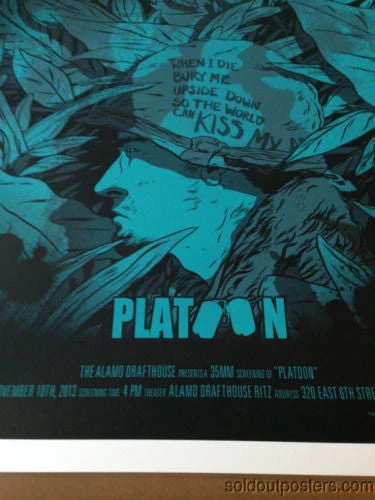 Platoon - 2013 Johnny Dombrowski Poster Print Numbered Ed Of 125 Mondo 1st Ed 7 Platoon - 2013 Johnny Dombrowski Poster Print Numbered Ed Of 125 Mondo 1st Ed
