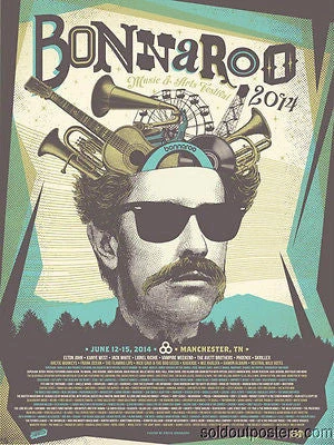 Bonnaroo - 2014 Status Serigraph Poster Print Elton John Kanye West Jack White 3 Bonnaroo - 2014 Status Serigraph Poster Print Elton John Kanye West Jack White