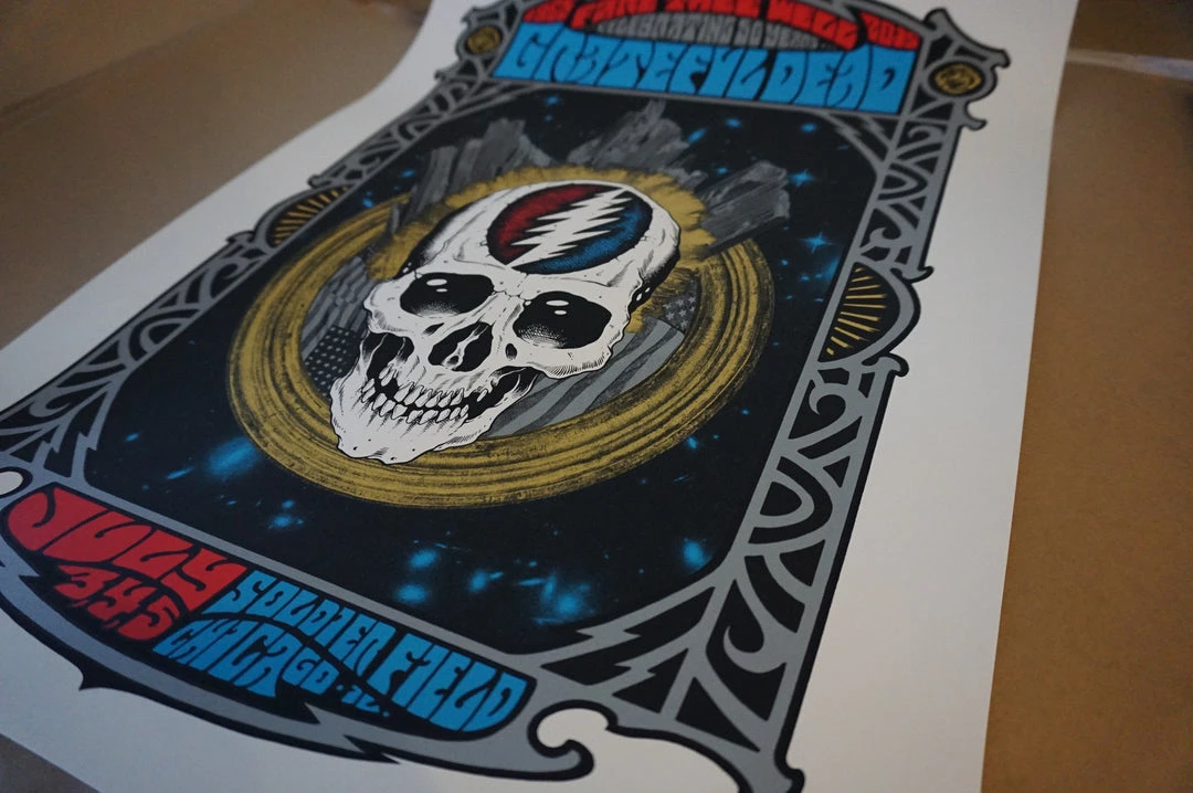 Grateful Dead - 2015 Alan Forbes Poster Chicago, IL Steal Your Face 11 Grateful Dead - 2015 Alan Forbes Poster Chicago, IL Steal Your Face