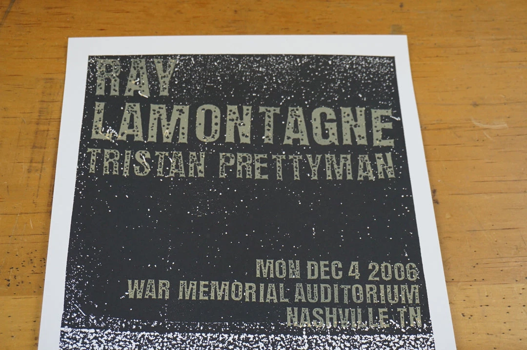 Gig Posters Ray Lamontagne - 2006 Print Mafia Poster Nashville, TN War Memorial 6 Gig Posters Ray Lamontagne - 2006 Print Mafia Poster Nashville, TN War Memorial