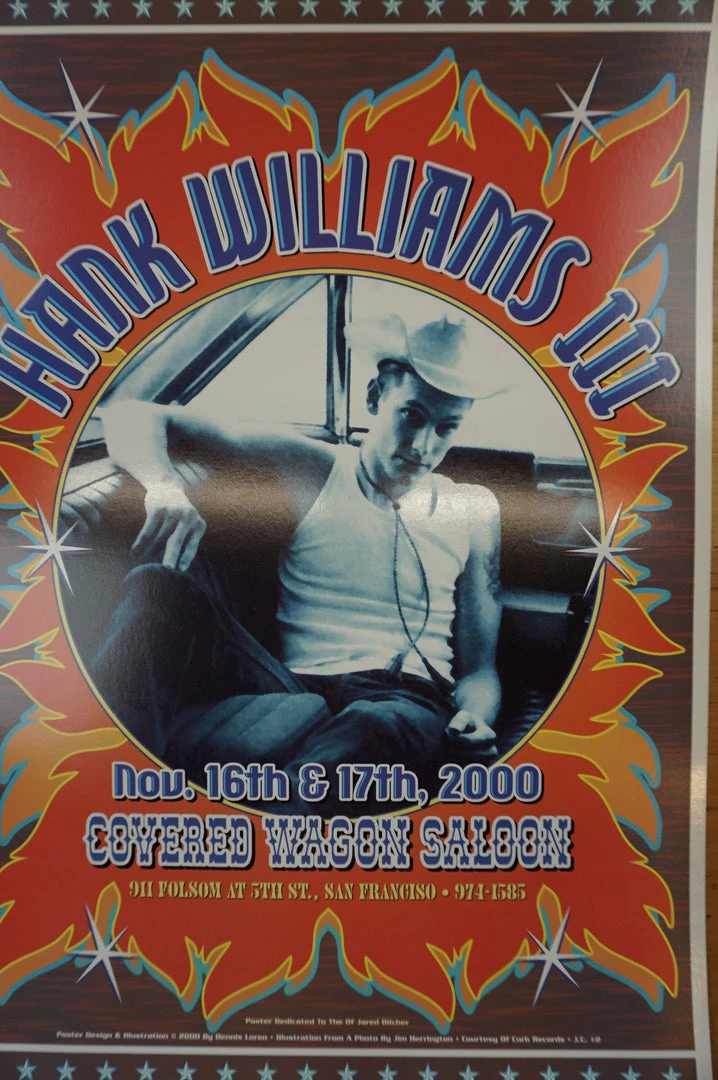Hank Williams III - 2000 Dennis Loren Poster San Francisco Gig Posters 3 Hank Williams III - 2000 Dennis Loren Poster San Francisco Gig Posters