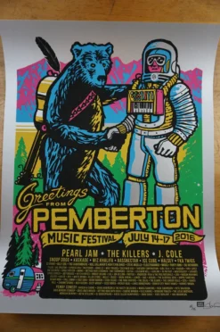 Gig Posters Pemberton Festival - 2016 Ames Brothers Poster VARIANT Pearl Jam