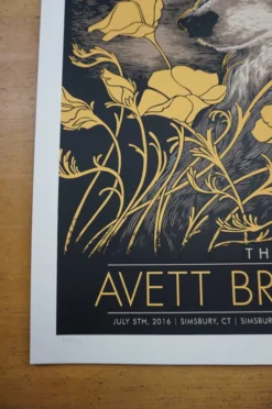 The Avett Brothers - 2016 John Vogl Poster Simsbury, CT Meadows Gig Posters