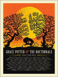 Grace Potter - 2013 Aesthetic Apparatus Poster Road Tour ORANGE
