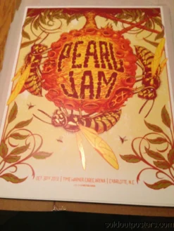 Pearl Jam - 2013 Munk One Poster Charlotte NC Time Warner Cable Arena Gig Posters