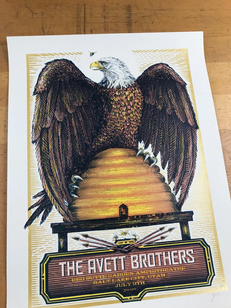 The Avett Brothers - 2014 Zeb Love Poster Salt Lake City, UT, Red Butte Garden 5 The Avett Brothers - 2014 Zeb Love Poster Salt Lake City, UT, Red Butte Garden