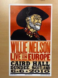Gig Posters Willie Nelson - 2010 Hatch Show Print 6/6 Poster Dundee, Scotland