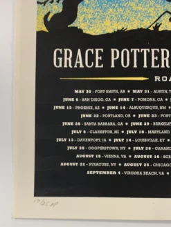 Gig Posters Grace Potter - 2013 Aesthetic Apparatus Poster (damaged) Road Tour BLUE