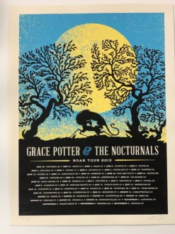 Gig Posters Grace Potter - 2013 Aesthetic Apparatus Poster (damaged) Road Tour BLUE