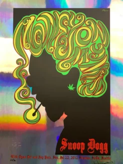 Foil Posters Snoop Dogg - 2012 Justin Hampton Poster Seattle Showbox FOIL