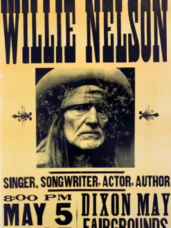 Willie Nelson - 2005 Hatch Show Print 5/5 Poster Dixon, CA May Fairgrounds Gig Posters