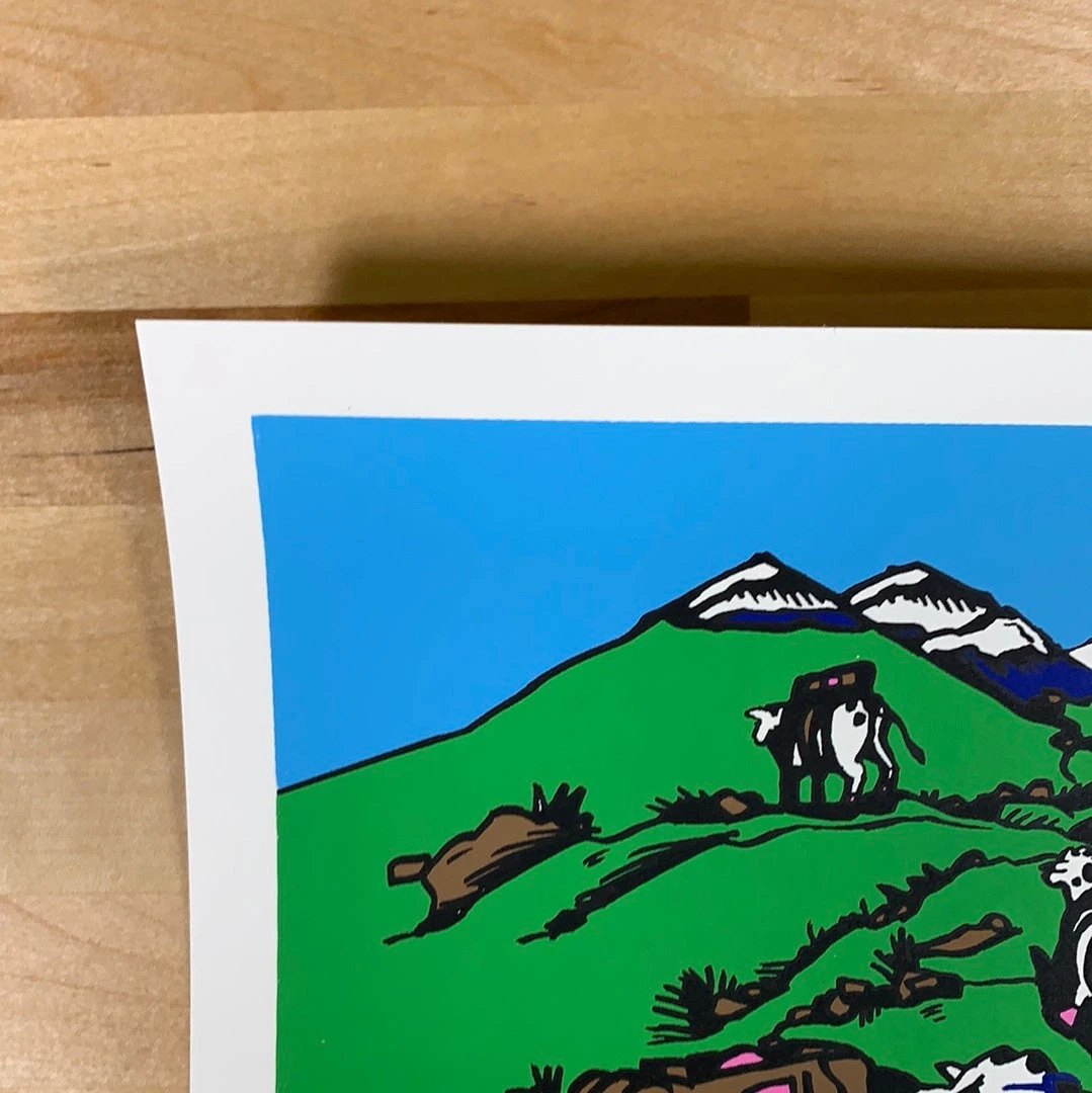 Cows On Vacation - 2021 Jim Pollock Poster Art Print Phish 1/3 5 Cows On Vacation - 2021 Jim Pollock Poster Art Print Phish 1/3