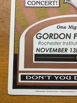 Bob Dylan - 2004 Geoff Gans Poster Rochester, NY Gordon Field House