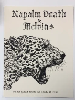 Gig Posters Napalm Death & Melvins - 2016 Fugscreens Studios Poster Omaha, NE 4/25
