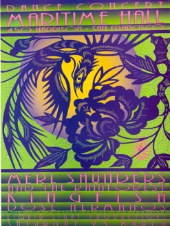 FD/ID 14 Merl Saunders - 1996 David Singer Poster Maritime Hall San Fran 1st Gig Posters