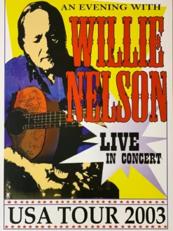 Old Whiskey River Presents Gig Posters Willie Nelson - 2003 USA Tour Poster Old Whiskey River