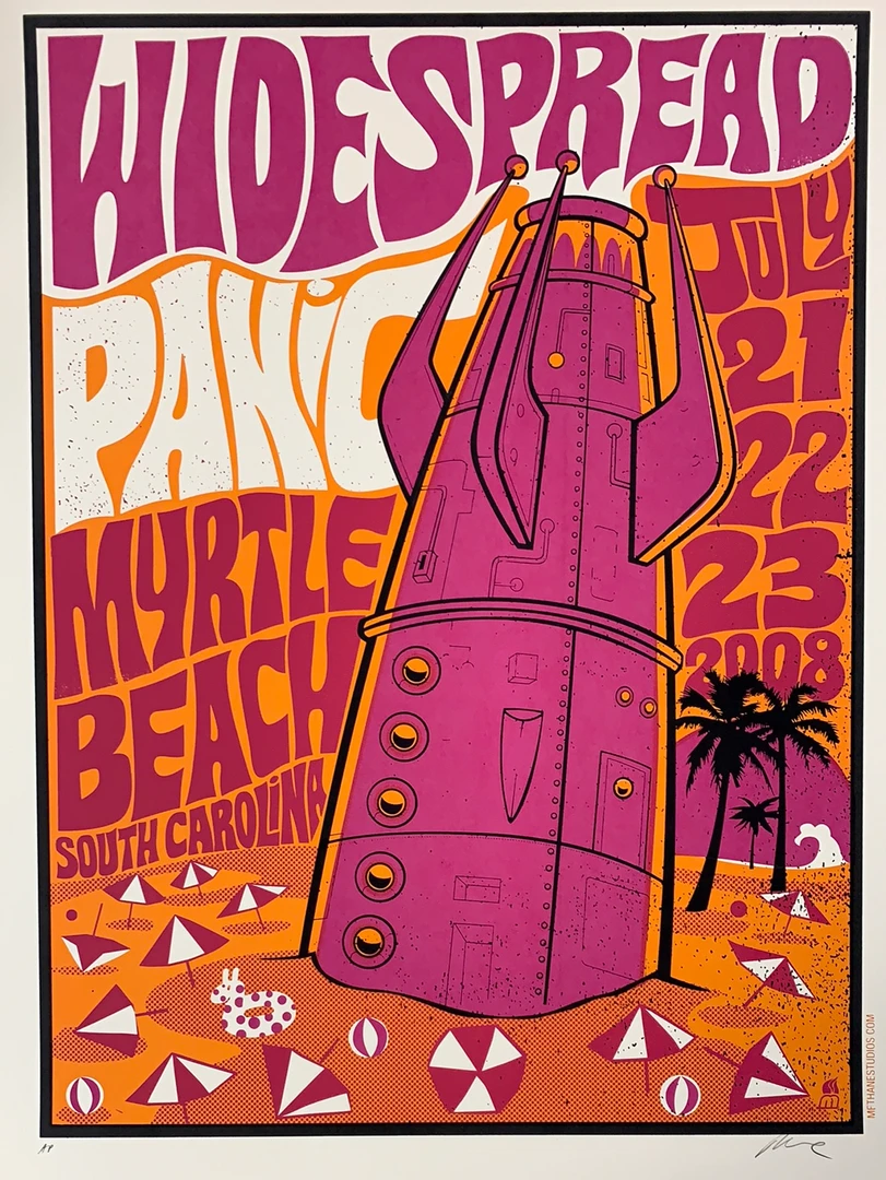 Widespread Panic - 2008 Methane Poster Myrtle Beach, SC AP 3 Widespread Panic - 2008 Methane Poster Myrtle Beach, SC AP