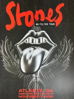 Sold Out Posters Rolling Stones - 2021 Poster No Filter Tour Atlanta, GA