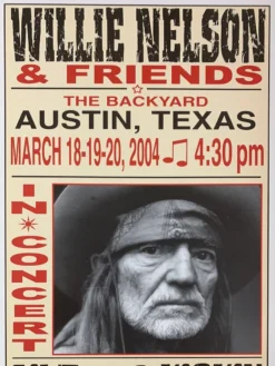Willie Nelson - 2004 Franks Brothers 3/18-20 Poster Austin, TX Gig Posters