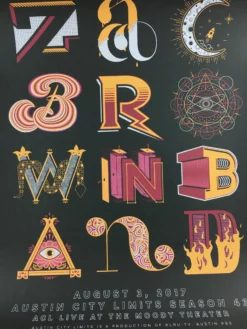 Zac Brown Band - 2017 Southern Reel Poster Austin Moody Theater Gig Posters
