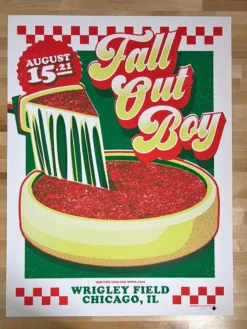 Fall Out Boy - 2021 Mike Tallman Poster Chicago, IL Wrigley Field
