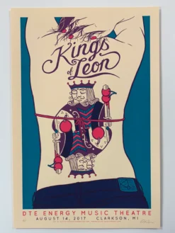 Gig Posters Kings Of Leon - 2017 Dan Grissom Poster Clarkson, MI DTE Energy