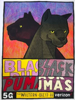 Black Pumas - 2020 Jay Ryan Poster The Wiltern Los Angeles, CA