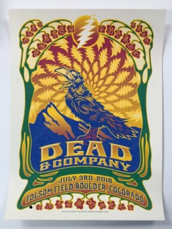 Dead & Company - 2016 Dave Hunter Poster Boulder, CO 7/3 Summer Tour Colorado