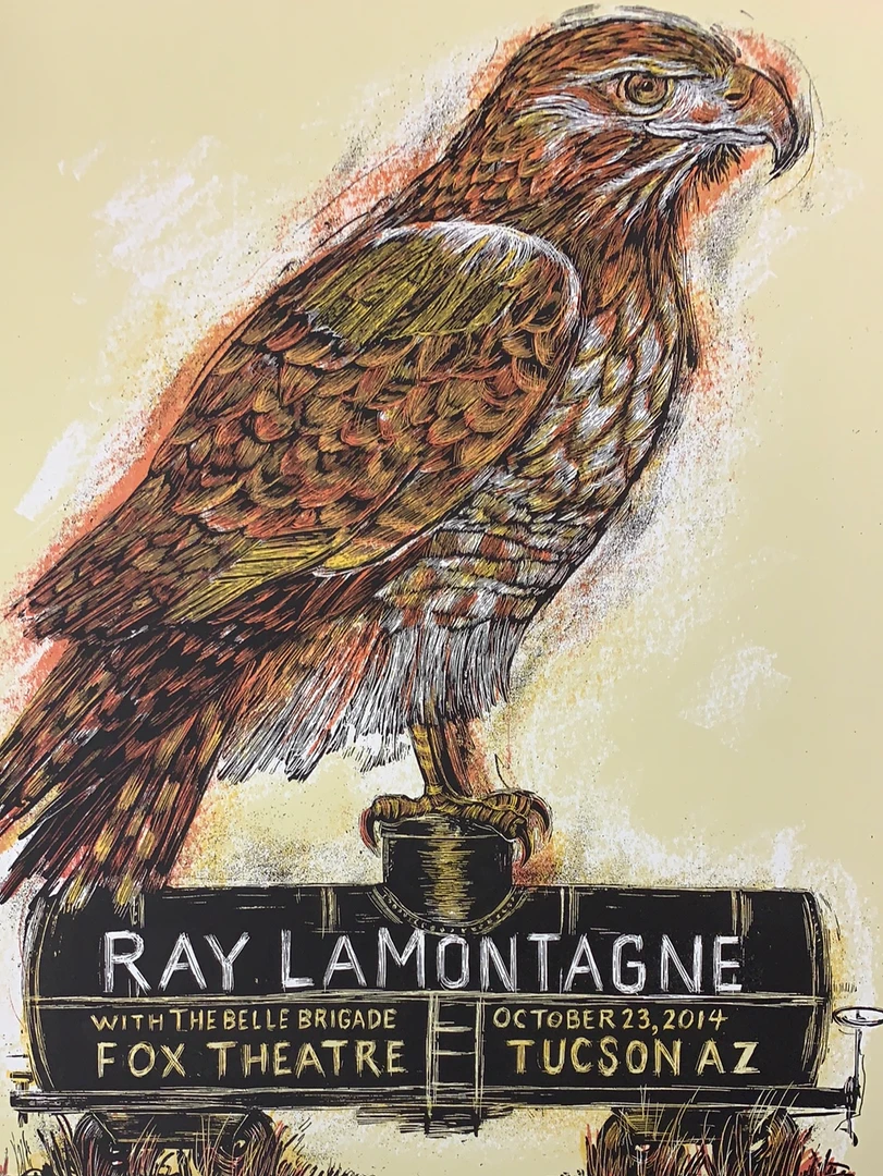 Gig Posters Ray Lamontagne - 2014 Dan Grzeca Poster Tucson, AZ Fox Theatre 3 Gig Posters Ray Lamontagne - 2014 Dan Grzeca Poster Tucson, AZ Fox Theatre