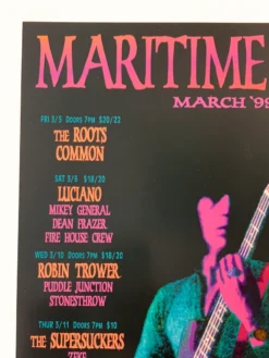 Greg Coiner Gig Posters MHP 60 March - 1999 Poster Maritime Hall San Fran 1st