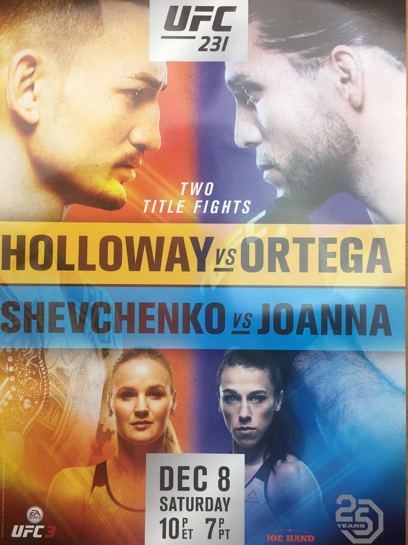 Sold Out Posters UFC 231 2018 Poster Holloway Vs Ortega & Shevchenko Vs Joanna 3 Sold Out Posters UFC 231 2018 Poster Holloway Vs Ortega & Shevchenko Vs Joanna