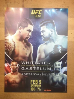Sold Out Posters UFC 234 2019 Poster Whittaker Vs Gastelum & Adesanya Vs Silva