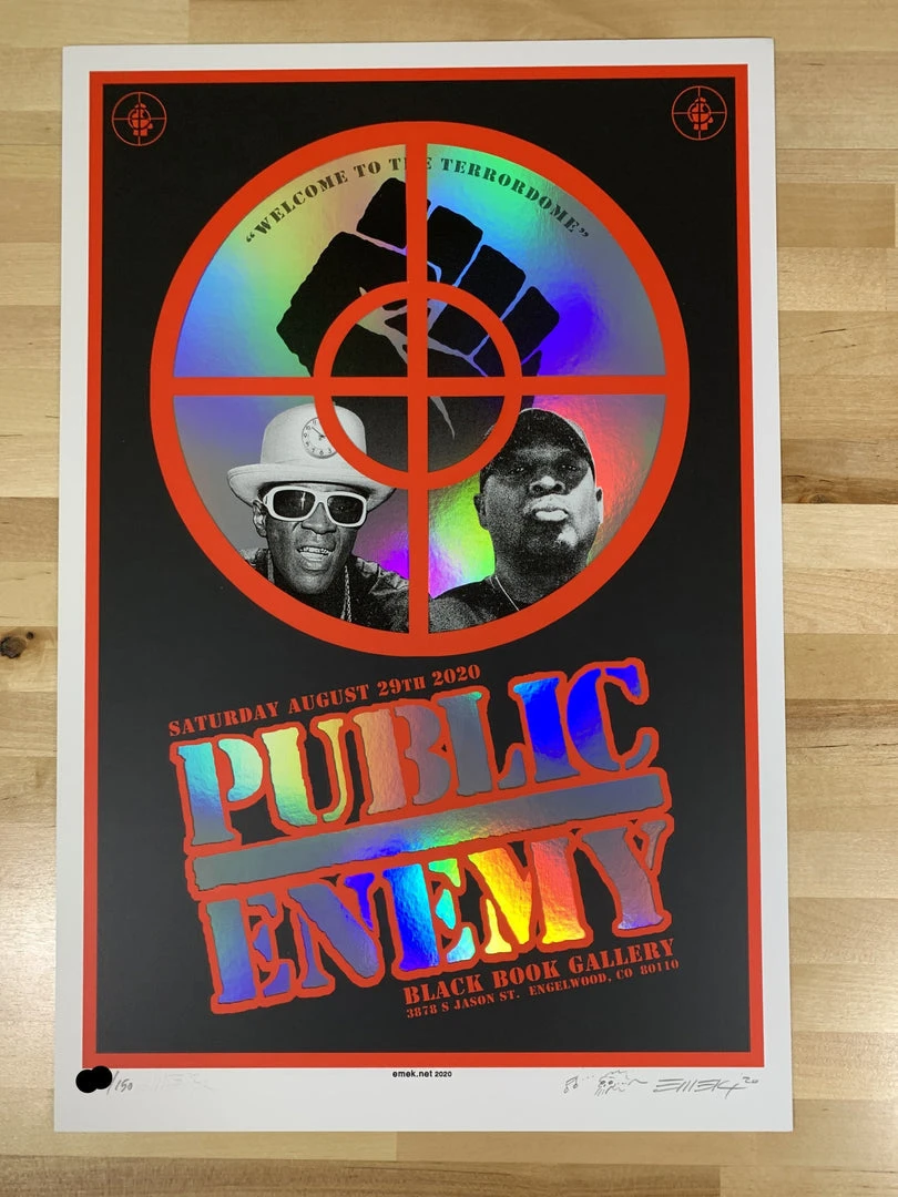 Public Enemy - 2020 Emek Poster Foil With Date The Terrordome, CO Colorado 4 Public Enemy - 2020 Emek Poster Foil With Date The Terrordome, CO Colorado