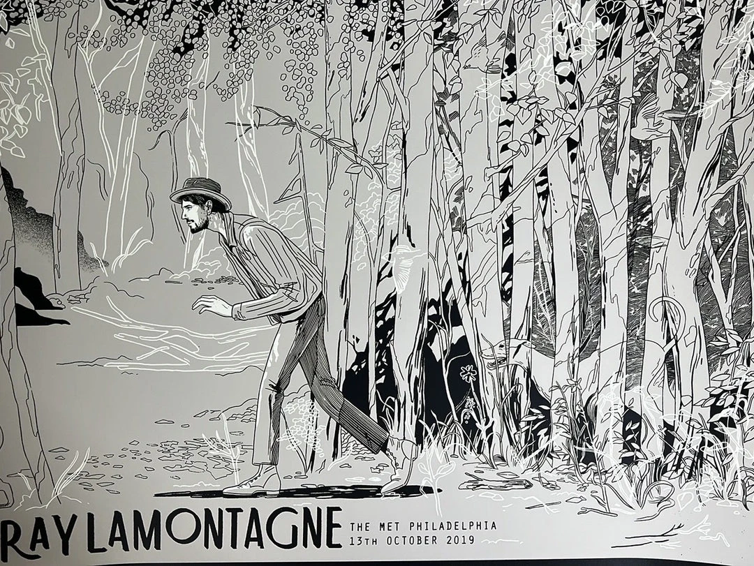 Gig Posters Ray Lamontagne - 2019 Yin Shian Ng Poster Philadelphia, PA 3 Gig Posters Ray Lamontagne - 2019 Yin Shian Ng Poster Philadelphia, PA
