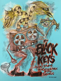 The Black Keys - 2008 Dan Grzeca Poster Brooklyn, NY McCarren Park 410/475