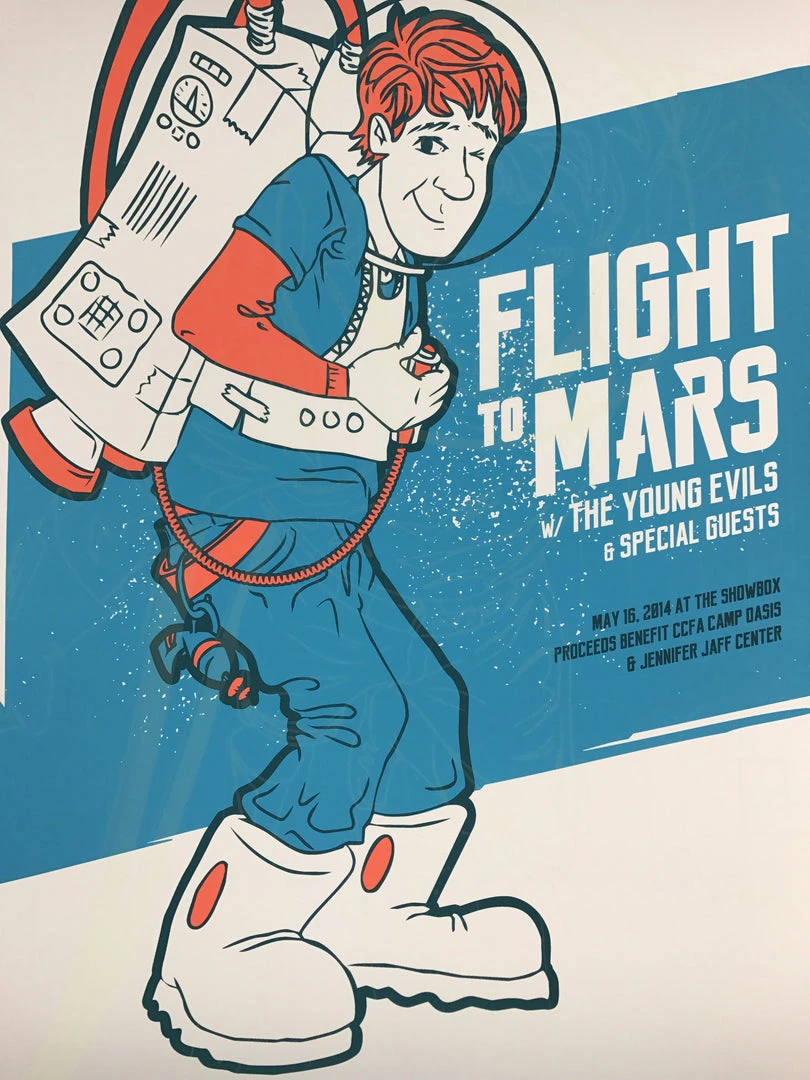 Flight To Mars - 2014 Dumbgun Poster Seattle, WA Showbox 3 Flight To Mars - 2014 Dumbgun Poster Seattle, WA Showbox