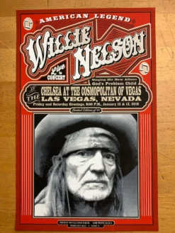 Gig Posters Willie Nelson - 2018 Mattole River Studios Poster Las Vegas, NV