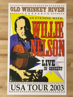 Old Whiskey River Presents Gig Posters Willie Nelson - 2003 USA Tour Poster Old Whiskey River