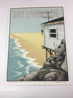 Ray LaMontagne - 2016 Justin Santora Poster Charlotte, NC Metro Credit Amphithea