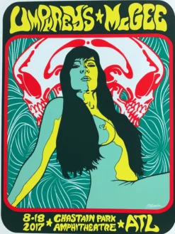 Umphrey's McGee - 2017 Jermaine Rogers Poster Atlanta, Chastain Park Amphitheatr Gig Posters