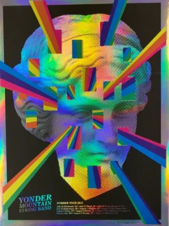 Yonder Mountain String Band - 2013 Johnny Sampson FOIL Poster Summer Tour Foil Posters