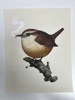 Fat Bird - 2019 Mike Mitchell Poster Carolina Wren Variant