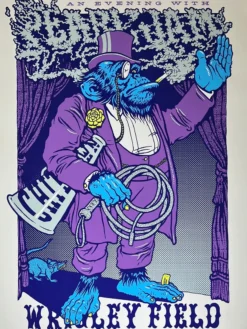 Gig Posters Pearl Jam - 2013 Ames Brothers Poster Purple Gorilla Monkey Wrigley Field 1st Ed