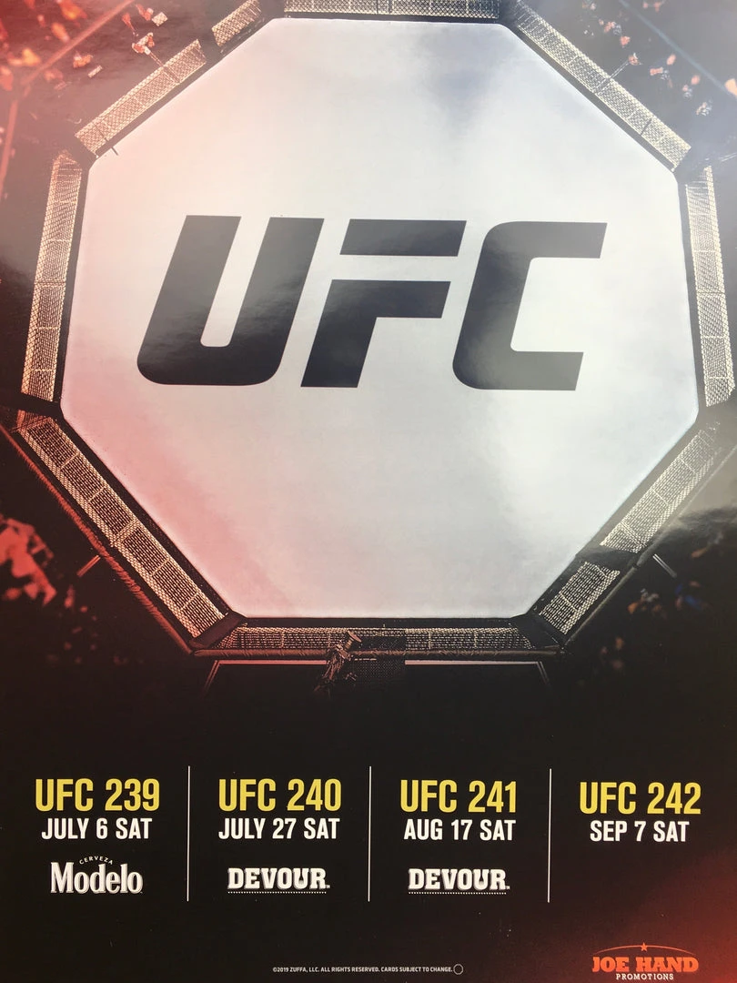 Sold Out Posters UFC 239, 240, 241 & 242 2019 Poster 3 Sold Out Posters UFC 239, 240, 241 & 242 2019 Poster