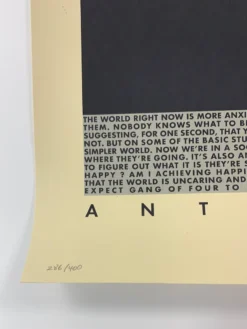 Art Prints Andy Gill - 2020 Shepard Fairey Poster Obey Anti-Hero UK Art Print