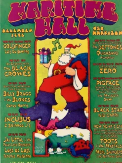 Dave Huckins MHP 54 December Santa Clause - 1998 Poster Maritime Hall San Fran 1st