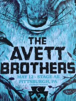 The Avett Brothers - 2016 Zeb Love Poster Pittsburgh Variant Gig Posters