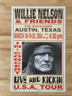 Willie Nelson - 2004 Franks Brothers 3/18-20 Poster Austin, TX Gig Posters