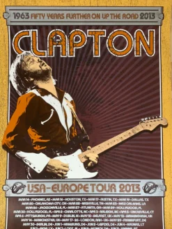 Eric Clapton - 2013 Ron Donovan Firehouse Poster VARIANT European Tour